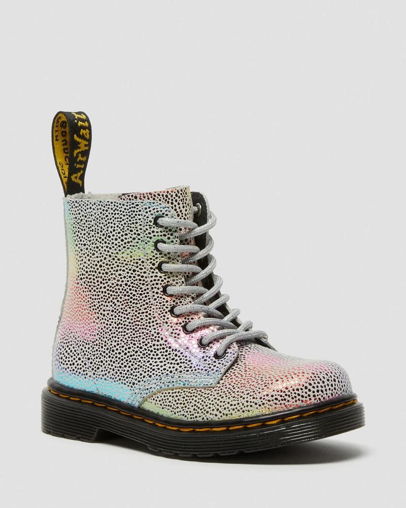 Kids\' Dr Martens Toddler 1460 Pascal Iridescent Lace Up Boots Multicolor | AU 699HAP